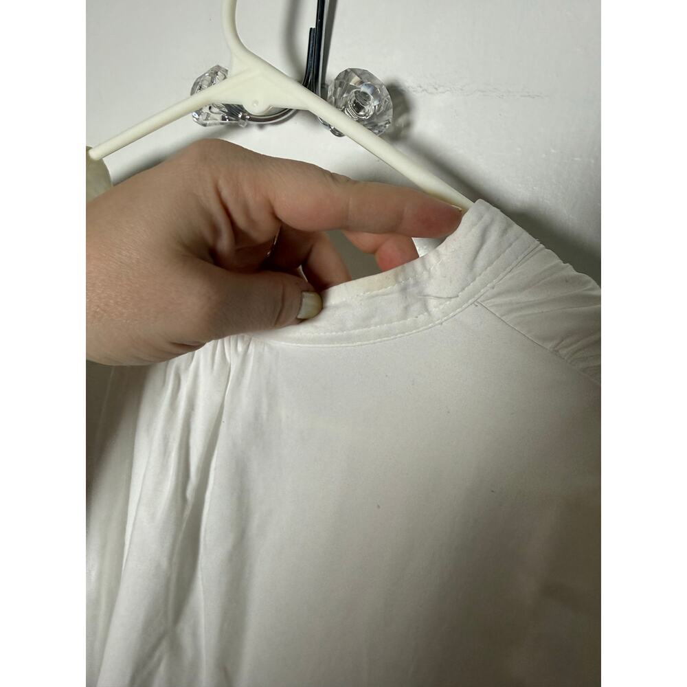 Elizabeth and James XL White Oversized Ruffle Hem Tunic Shirt Dress - Picture 5 of 6